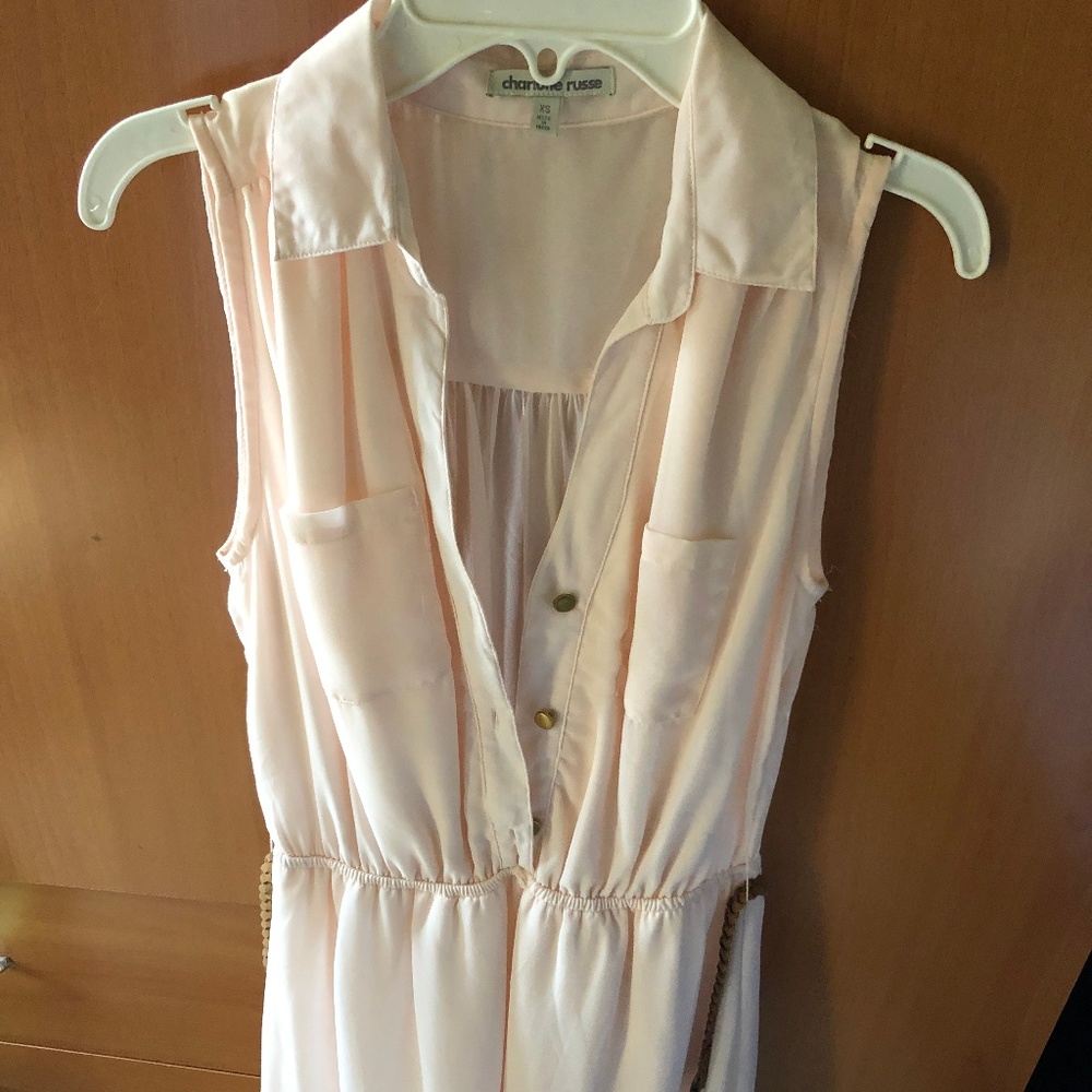 Charlotte Russe light pink dress with belt Size XS